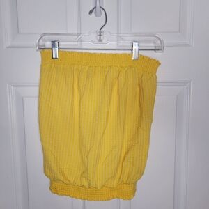 Anthropologie Yellow Striped Tube Top